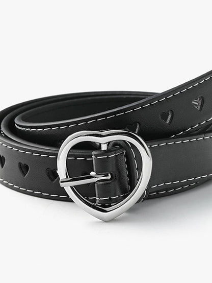 Unisex PU Buckle Belt PU Leather Prong Buckle Heart Casual Classic Party Daily White Black Brown Coffee for Women