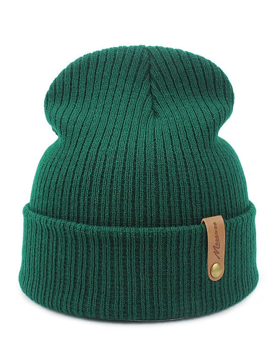 Hat Beanie / Slouchy Winter Hats Green Black Blue Outdoor Street Dailywear Knit Letter Windproof Comfort Warm for Women