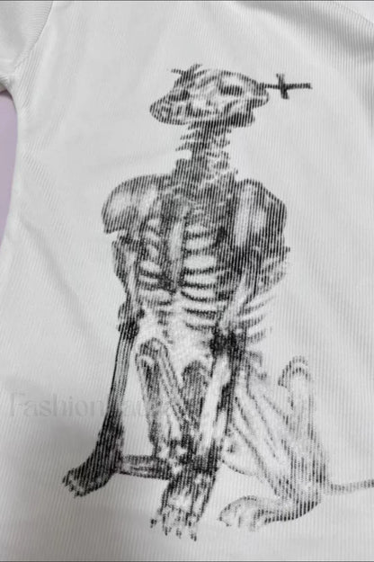 Skull Dog High Neck Slim T-Shirt