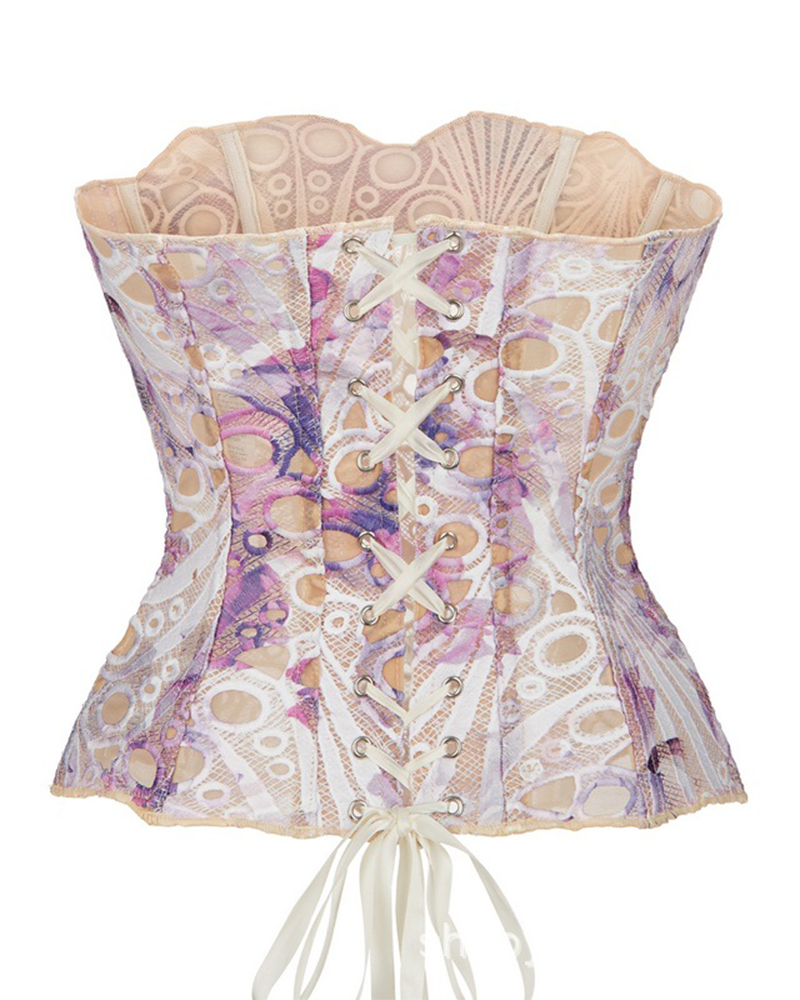 Irregular Lace Mesh Corset