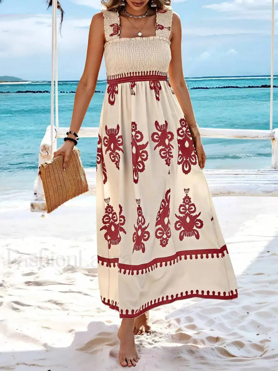 Sleeveless A-Line Party Boho Dress