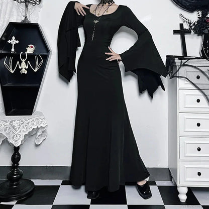 Slender Gothic Autumn Everyday Comfort Long Dress