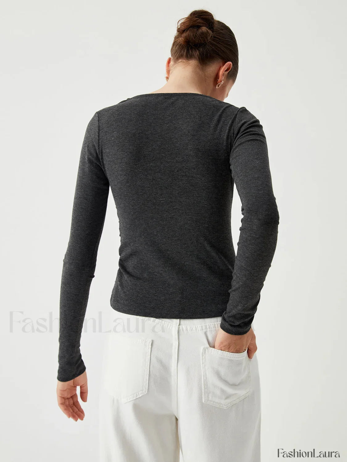 Slinky Asymmetric Graceful Long Sleeve Shirt