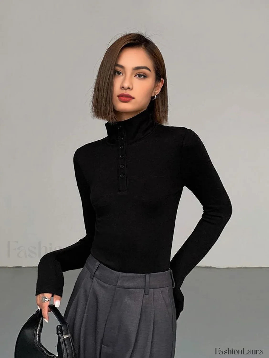 Slinky Button-up Graceful Long Sleeve Shirt
