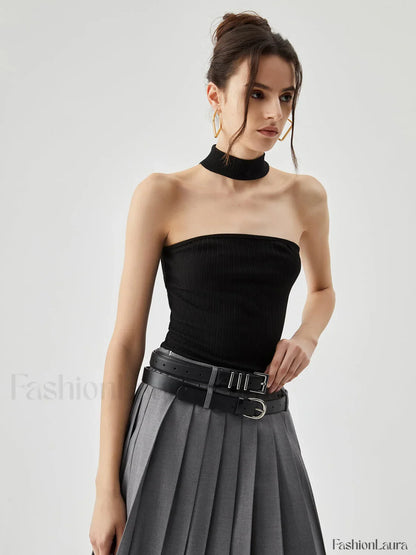 Slinky Solid Graceful Halter Top
