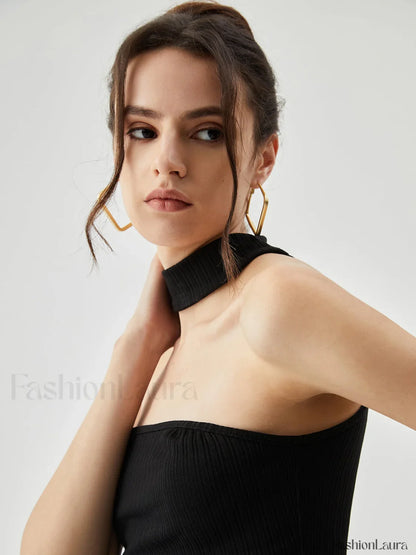 Slinky Solid Graceful Halter Top