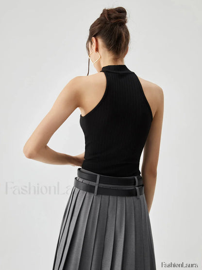Slinky Solid Graceful Halter Top