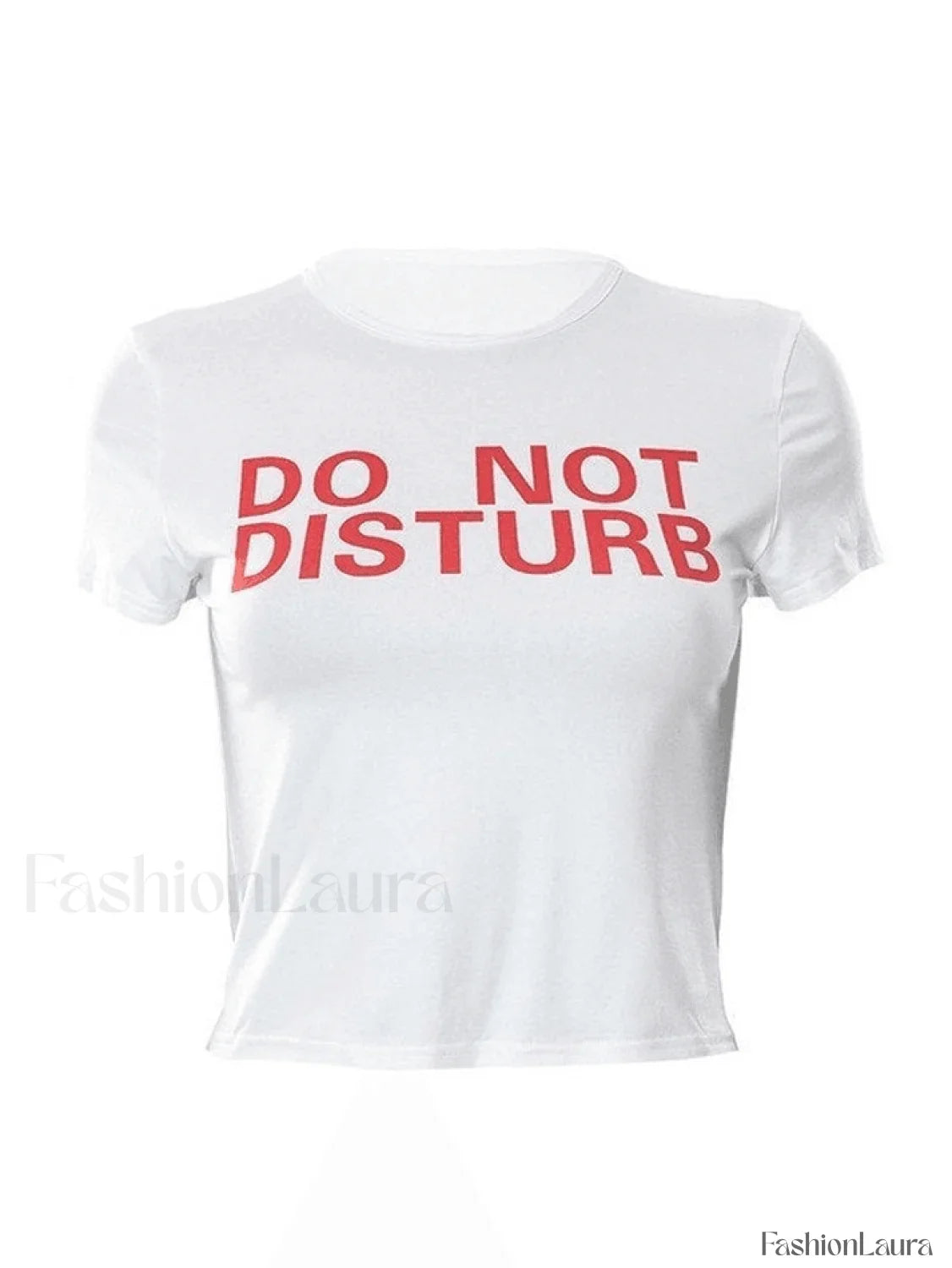 Slogan Print White Crop Top