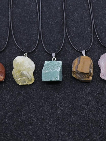Europe And The United States New Original Stone Pendant Multi-Color Agate Stone Necklace for Women