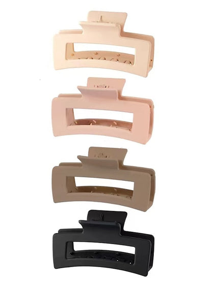 Large Hair Claw Clips 4 PCS, Hair Clips for Thick Hair Acrylic Banana Claw Clips Non-slip Hair Clip Rectangular Jaw Clips Big Hair Clips Gifts for Women for Women