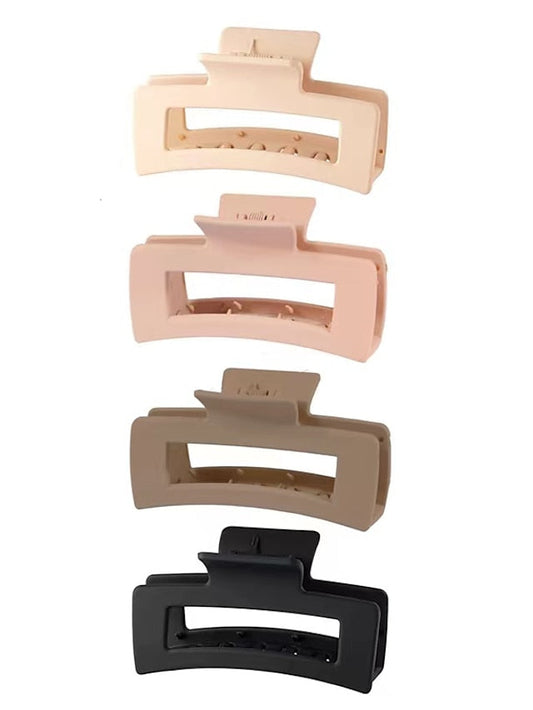 Large Hair Claw Clips 4 PCS, Hair Clips for Thick Hair Acrylic Banana Claw Clips Non-slip Hair Clip Rectangular Jaw Clips Big Hair Clips Gifts for Women for Women