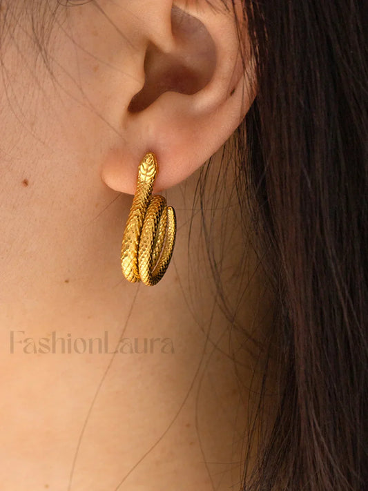 Snake Charming Shape Earrings