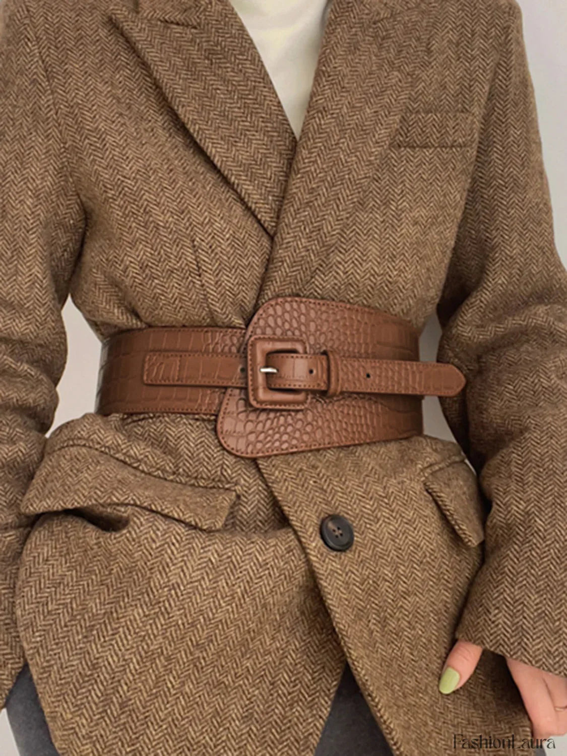 Snakeskin Charming Leather Belt