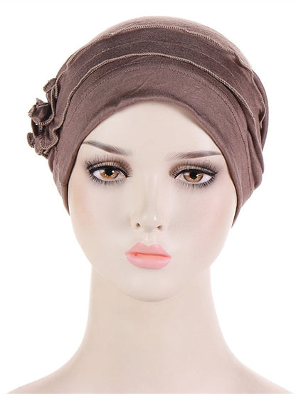 Women Turban Hat African Turban Covers Vintage Plain Head Wraps Soft Beanie Hat Headwear for Female for Women