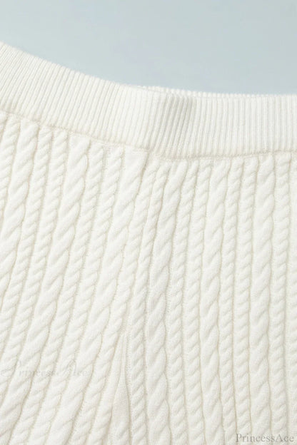 Soft Cable Knit Sweater Pants Two Piece Set