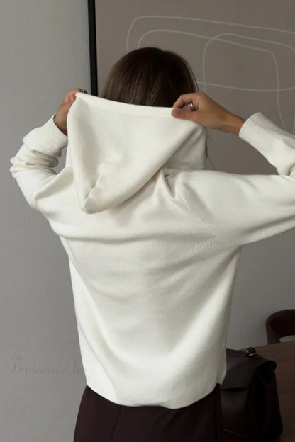 Soft Double Zip Hooded Short Knit Cardigan