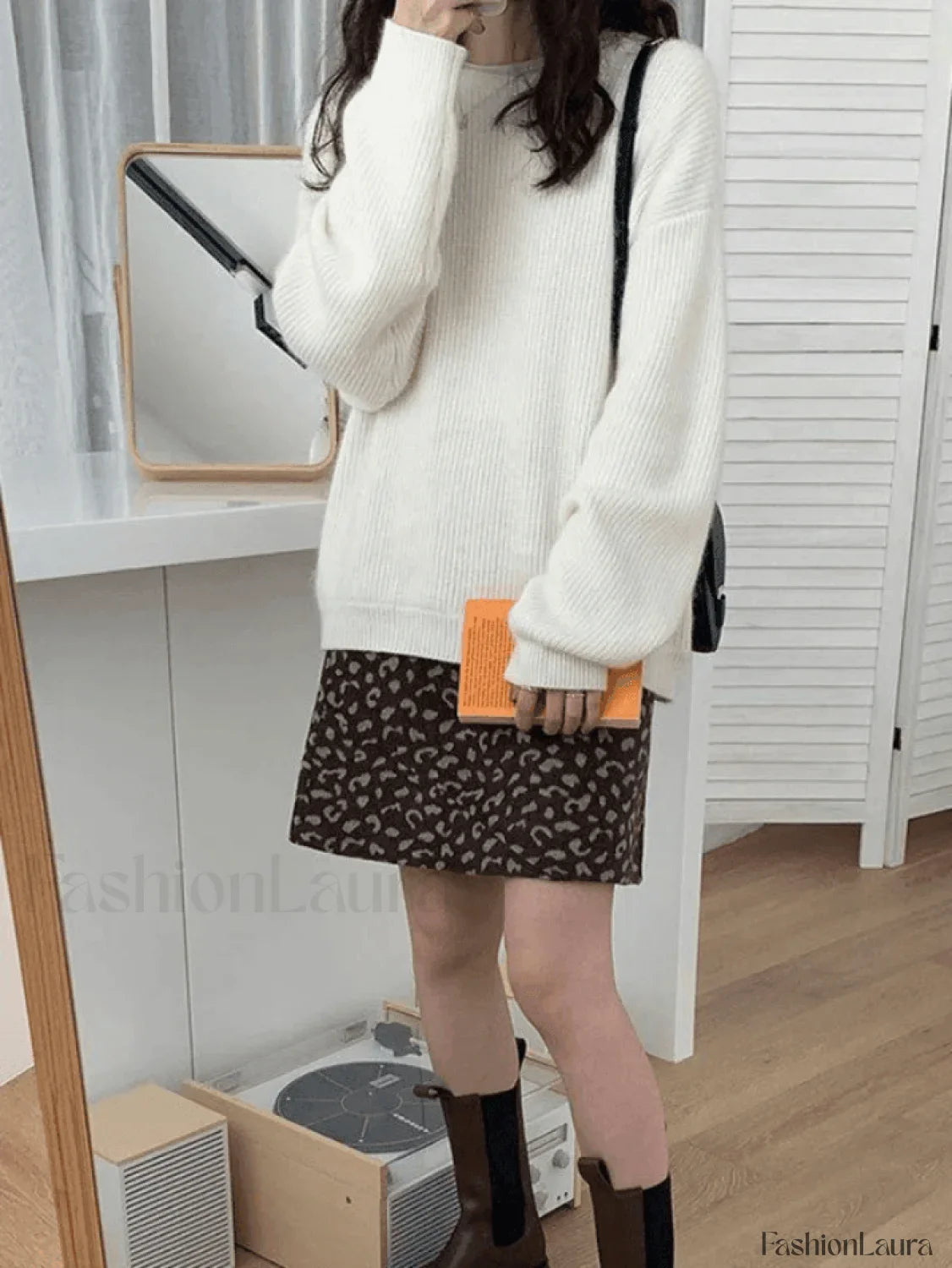 Solid Color Crew Neck Pullover Sweater