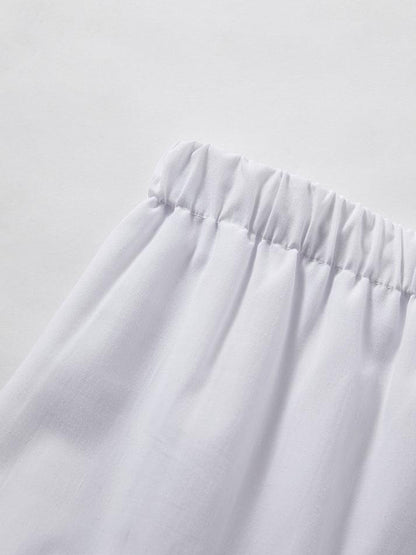 Solid Color Tiered Midi Skirt