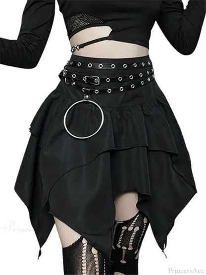 Solid Drawstring Ruched Mini Skirt