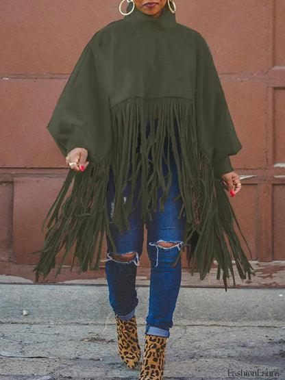 Solid Fringed Suede Top
