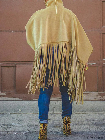 Solid Fringed Suede Top