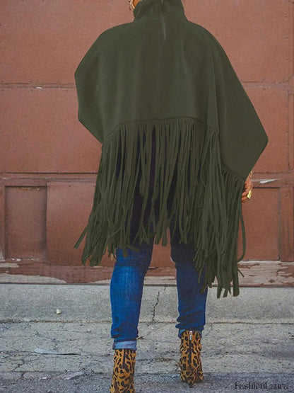 Solid Fringed Suede Top