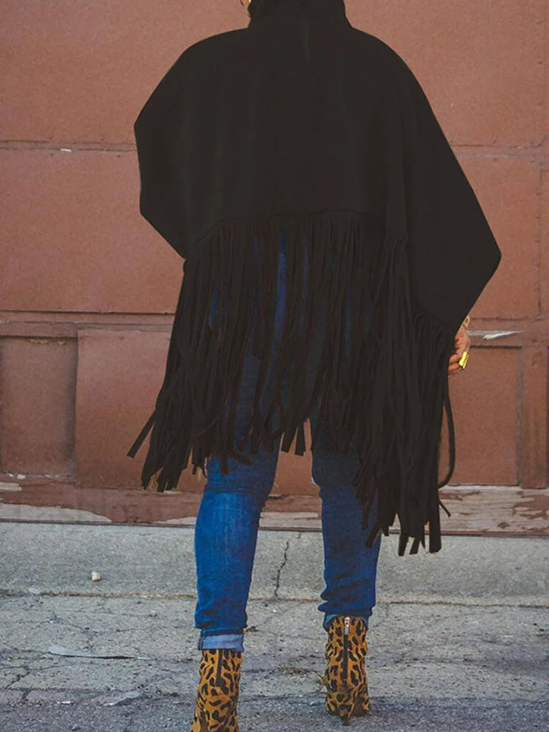 Solid Fringed Suede Top