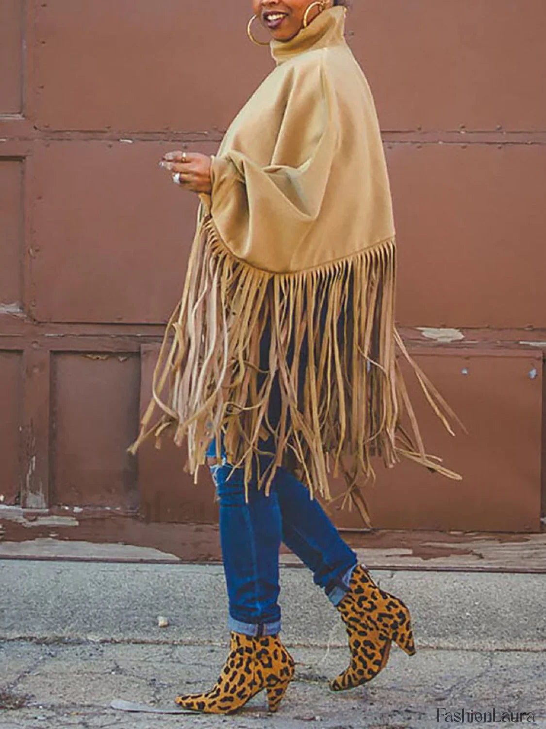Solid Fringed Suede Top