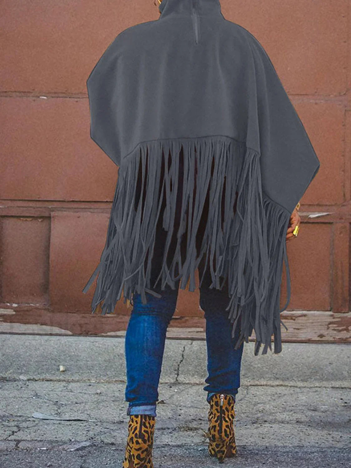 Solid Fringed Suede Top