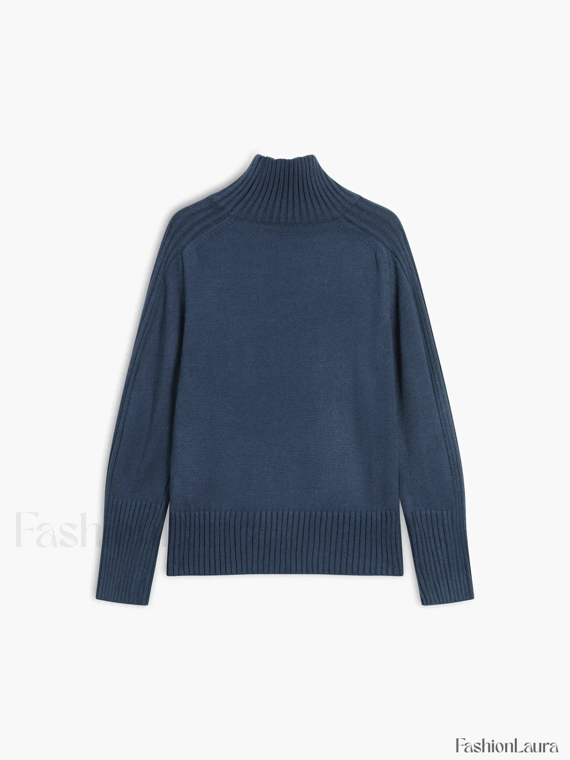 Solid High Graceful Neck Knit Sweater