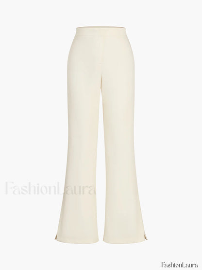 Solid Tube Top With Modern Wide Leg Pants Set