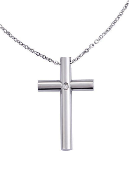 Solitaire Diamond Cross Pendant for Women
