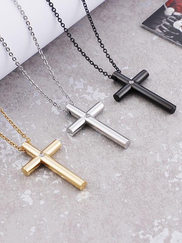 Solitaire Diamond Cross Pendant for Women