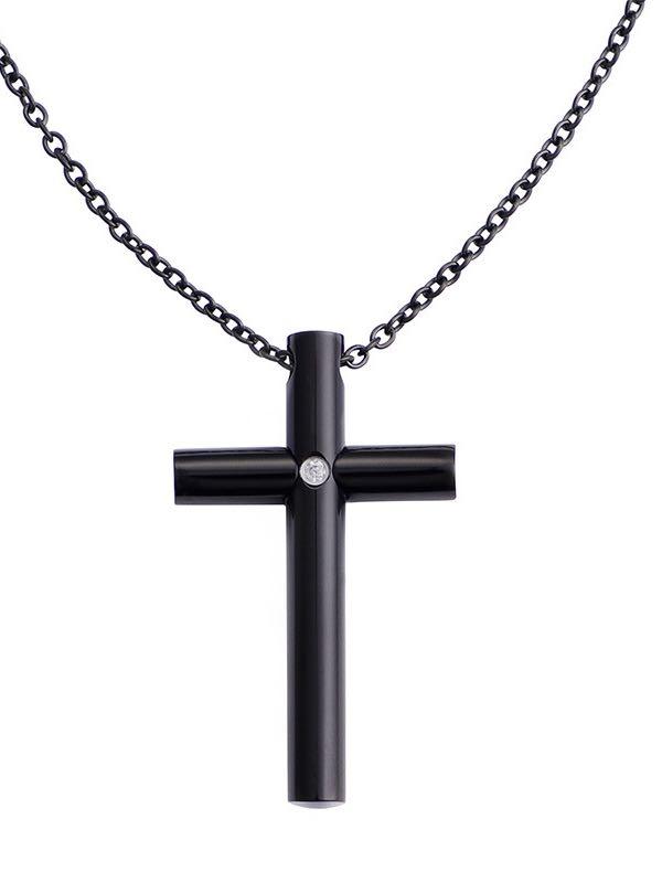 Solitaire Diamond Cross Pendant for Women