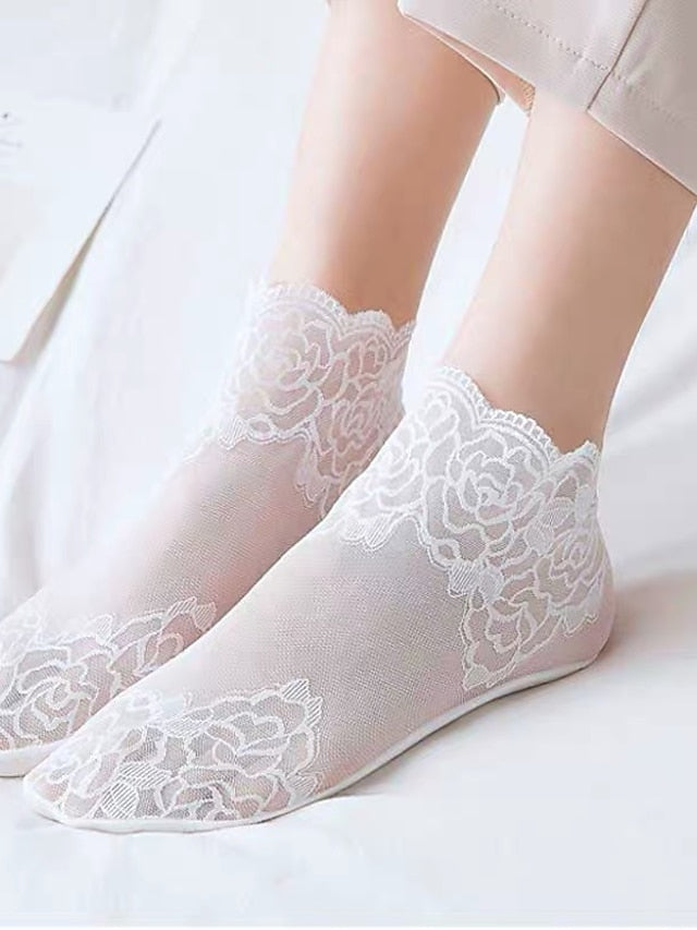 1 Pair Socks Standard Solid Colored Antibacterial / Deodorant Simple Style Cotton EU36-EU46 for Women