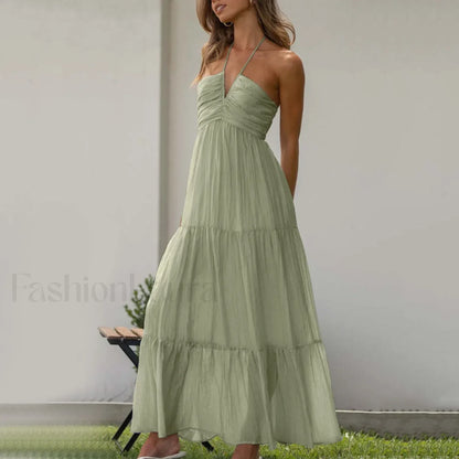 Spaghetti Strap V-neck Floral Dress