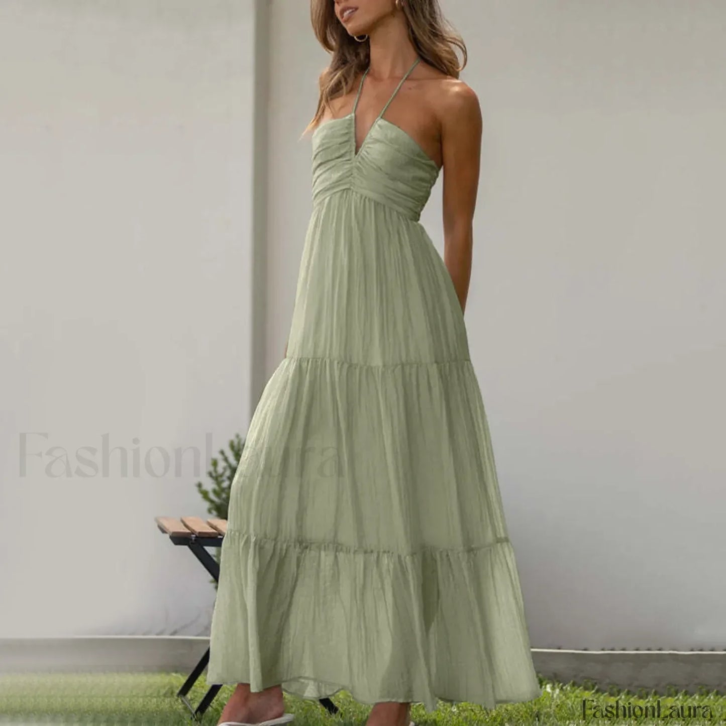 Spaghetti Strap V-neck Floral Dress