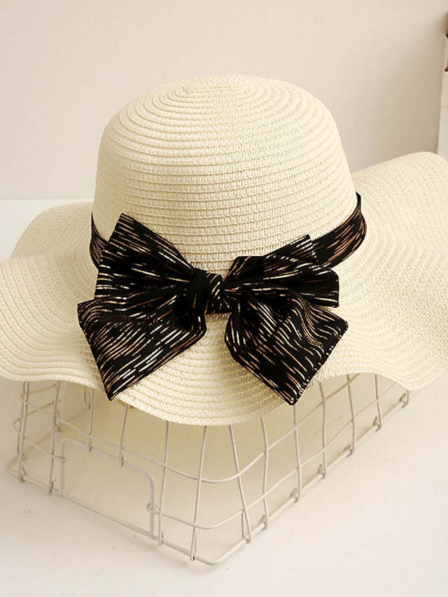 Sun Hat Daily Holiday Straw Vacation Casual Beach Sunscreen Breathability Casual 1 pcs for Women