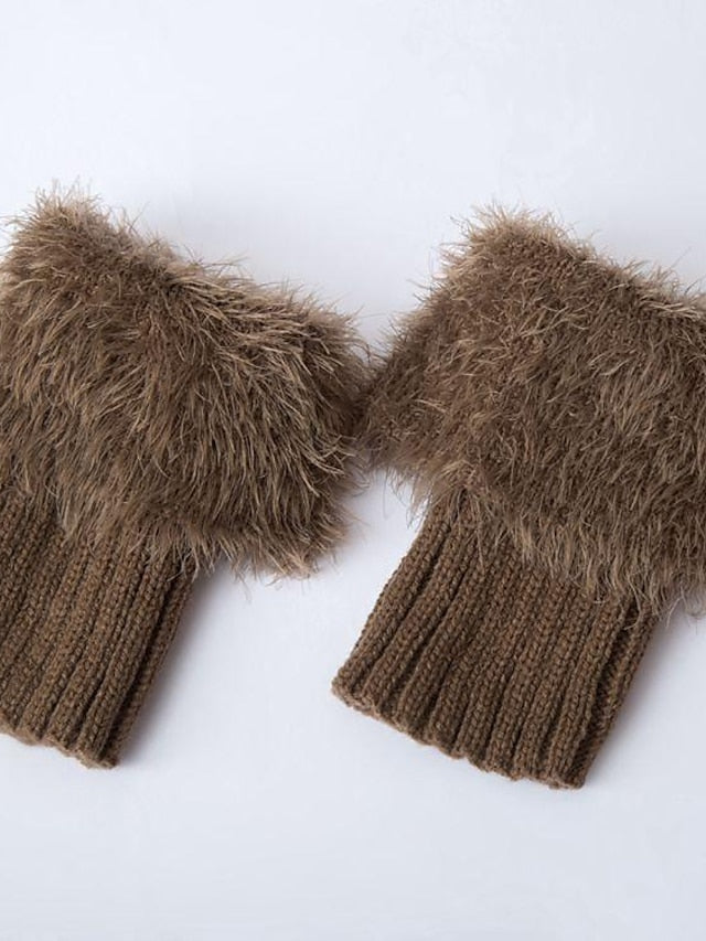 Leg Warmers Boot Cuffs Work Daily Solid Color Acrylic Fibers Basic Classic Warm 1 Pair for Women