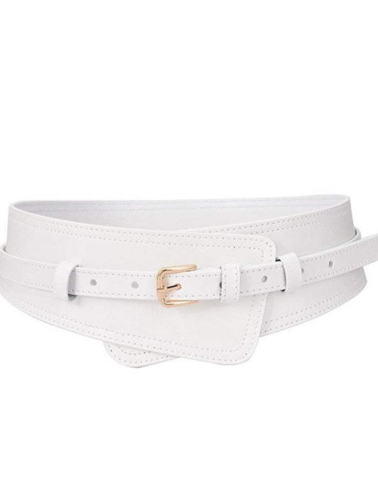 Belt Faux Leather White Black Camel Khaki Orange Wide Belt Outdoor Street Dailywear Holiday Pure Color / Spring / Summer / Fall / Winter for Women