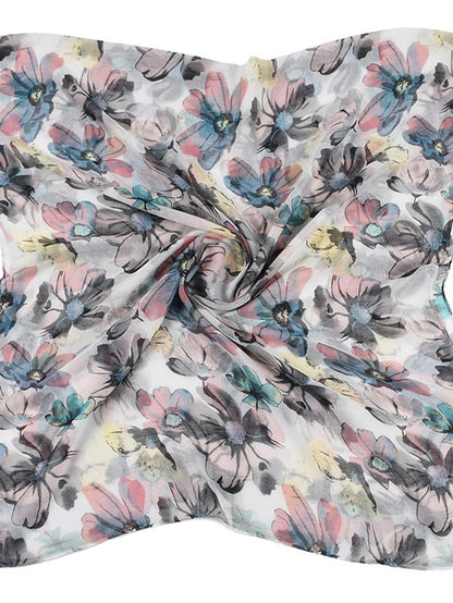 180*90cm Flower Voile Scarf Long Shawl Bandana Women Elegant Print Scarf Scarves Fashion Dress Up for Women
