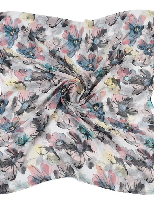 180*90cm Flower Voile Scarf Long Shawl Bandana Women Elegant Print Scarf Scarves Fashion Dress Up for Women