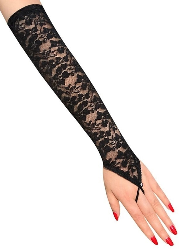 Fingerless Gloves Lace Gloves Wedding Party Evening Gift Polyester Simple Bridal Gloves Sexy 1 Pair for Women