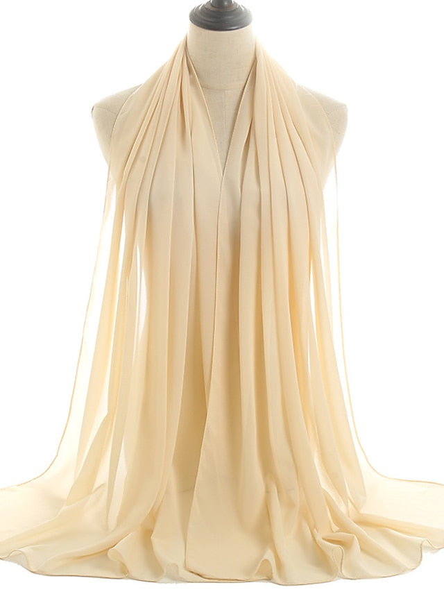 180*75cm Muslim Fashion Chiffon Hijab Scarf Women Scarves Long Shawl Islamic Hijabs Simple Head Scarf Solid Wrap Turban for Women
