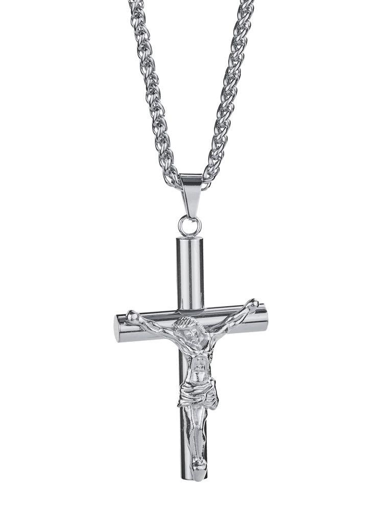 Stainless Steel Plated with Jesus Christ Crucifix Cross Pendant for Women