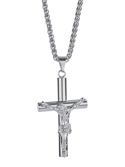 Stainless Steel Plated with Jesus Christ Crucifix Cross Pendant for Women