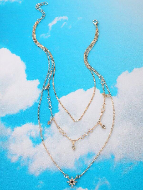 Star Charm Layered Chain Necklace for Women