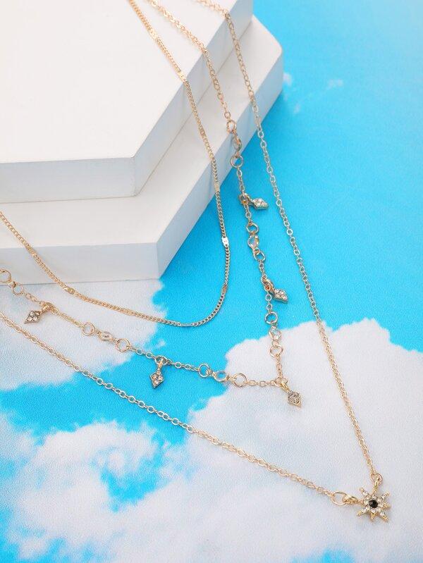 Star Charm Layered Chain Necklace for Women