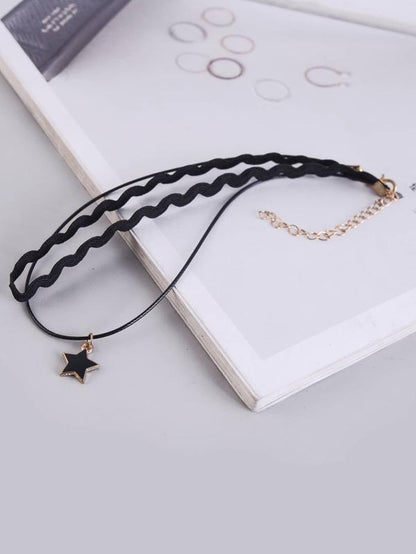 Star Charm Layered Choker for Women