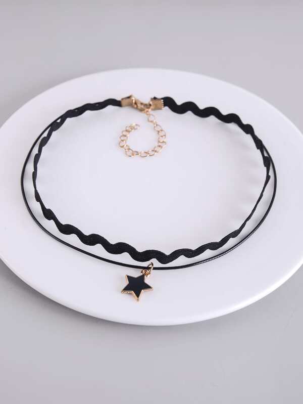Star Charm Layered Choker for Women